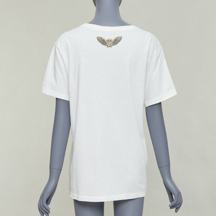 GUCCI Garden off white double logo print embroidered back tshirt XS