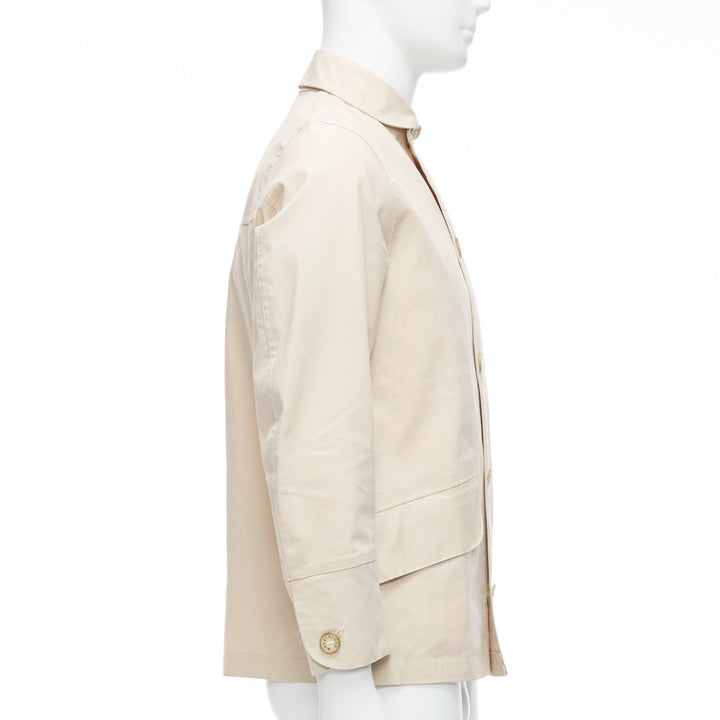 JUNYA WATANABE MACKINTOSH 2010 beige coated cotton logo button jacket XS