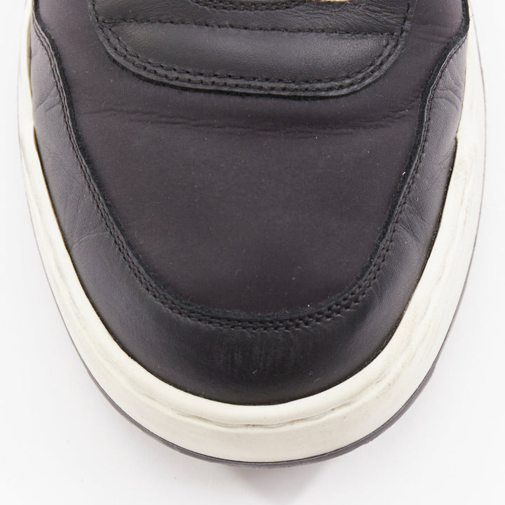 CHRISTIAN DIOR 2019 Jumper Leather black logo magic tape hi top sneakers EU37.5