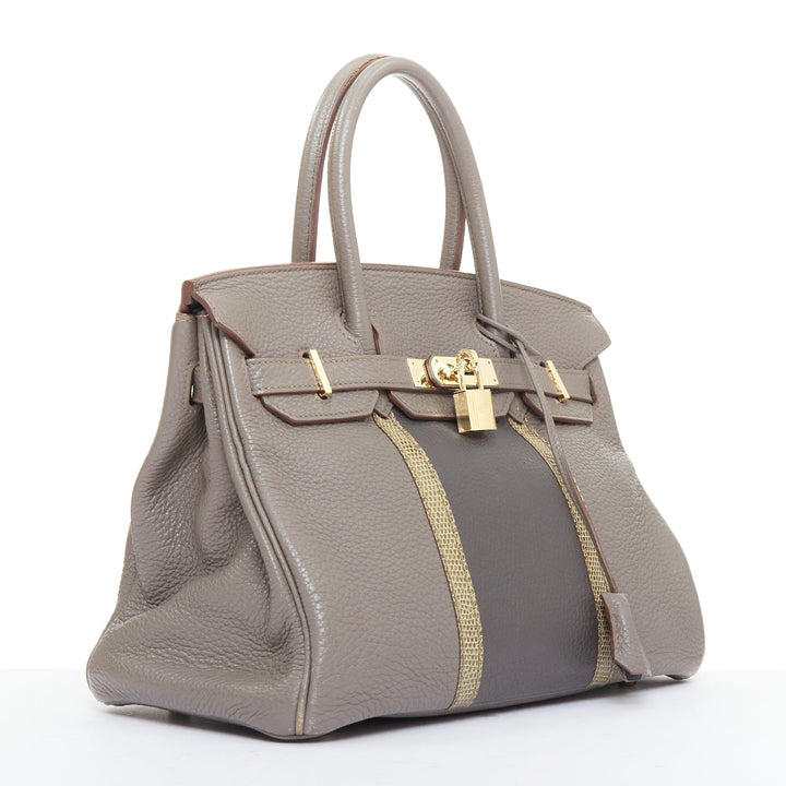 rare HERMES Jean Paul Gaultier Birkin 30 Club grey leather top handle bag