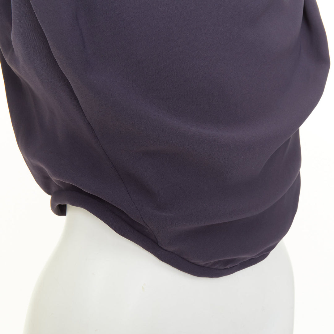 VIVIENNE WESTWOOD Sunday off-shoulder solid navy crepe corset bustier top IT44 L