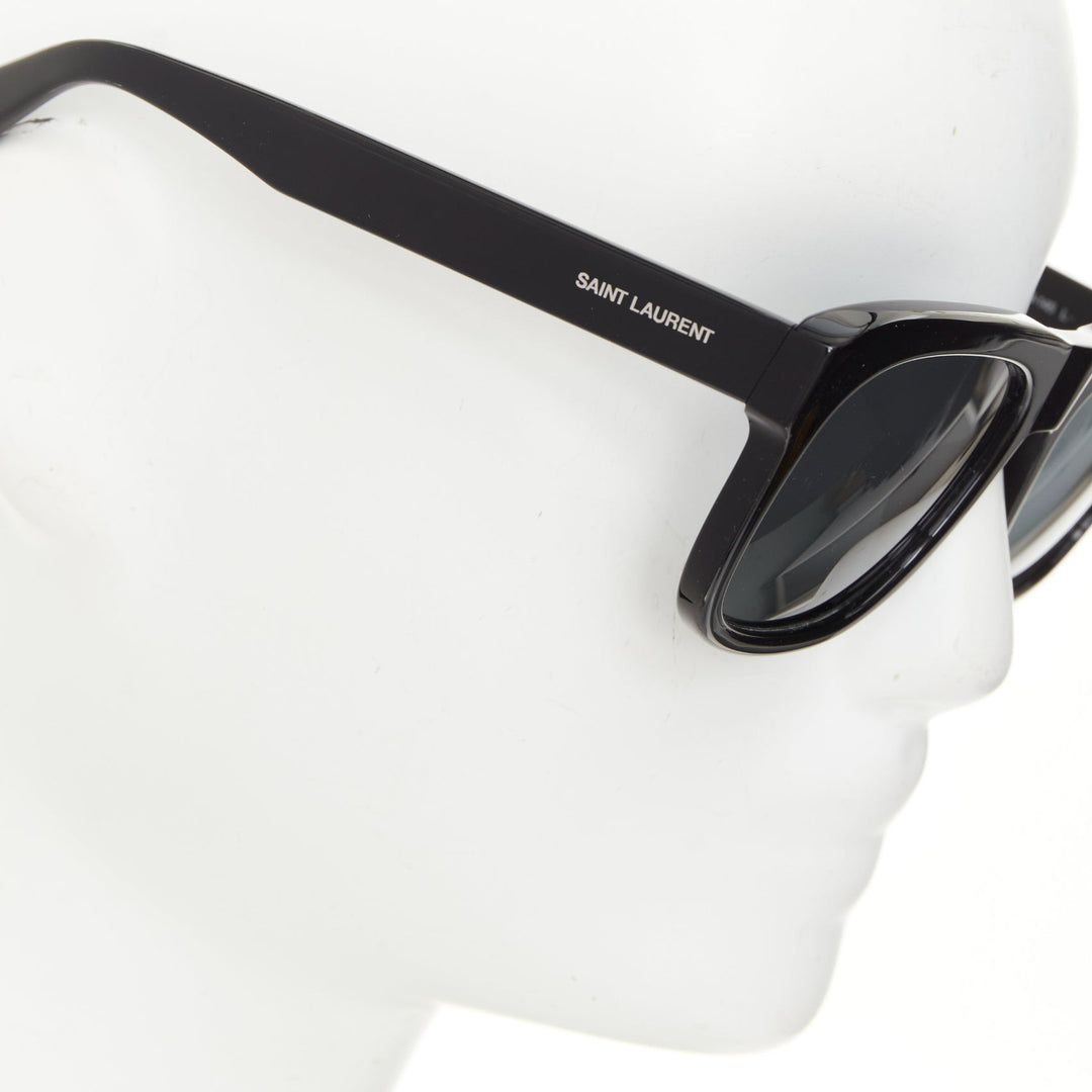 SAINT LAURENT 2022 SL558 black bold square glossy acetate sunglasses shades