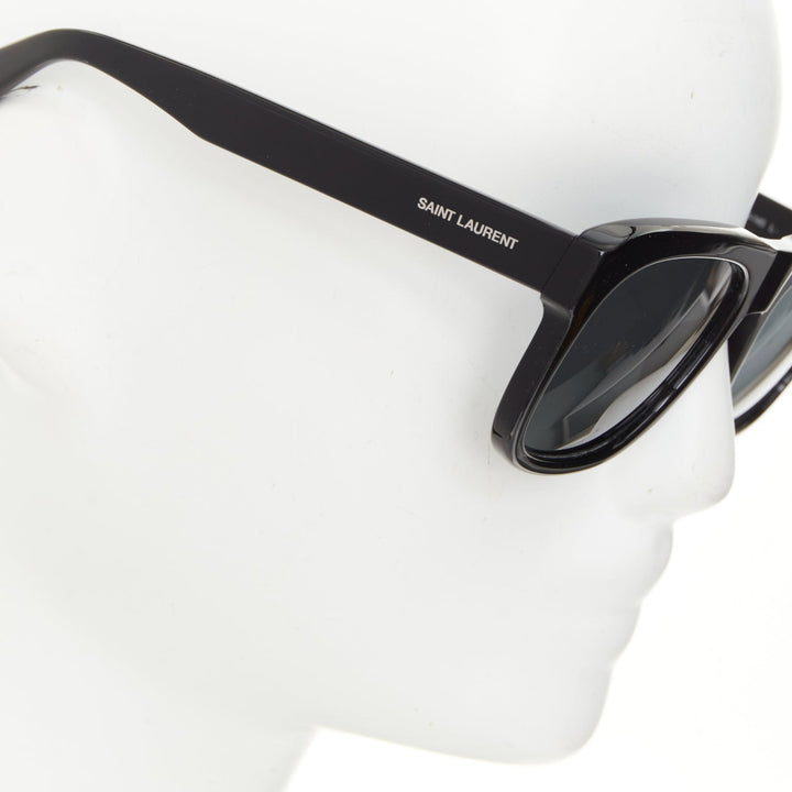 SAINT LAURENT 2022 SL558 black bold square glossy acetate sunglasses shades