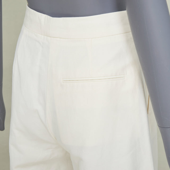 STELLA MCCARTNEY 2018 off white woven pleated wide leg culottes pants IT40 S