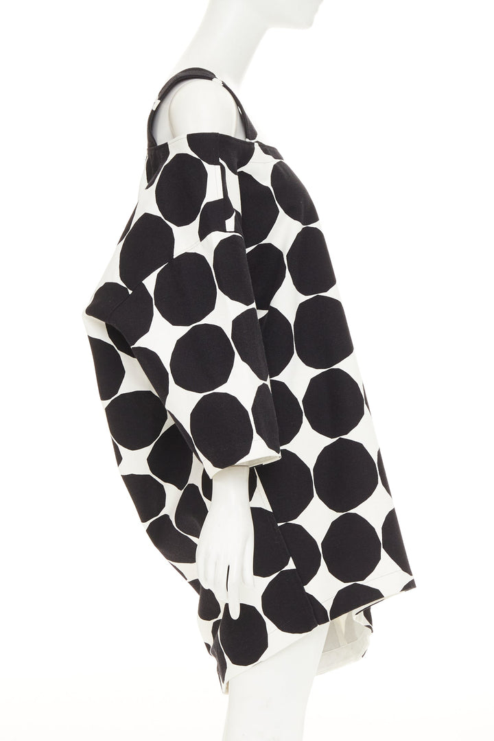 JUNYA WATANABE MARIMEKKO 2018 Runway black white polka dot asymmetric dress XS