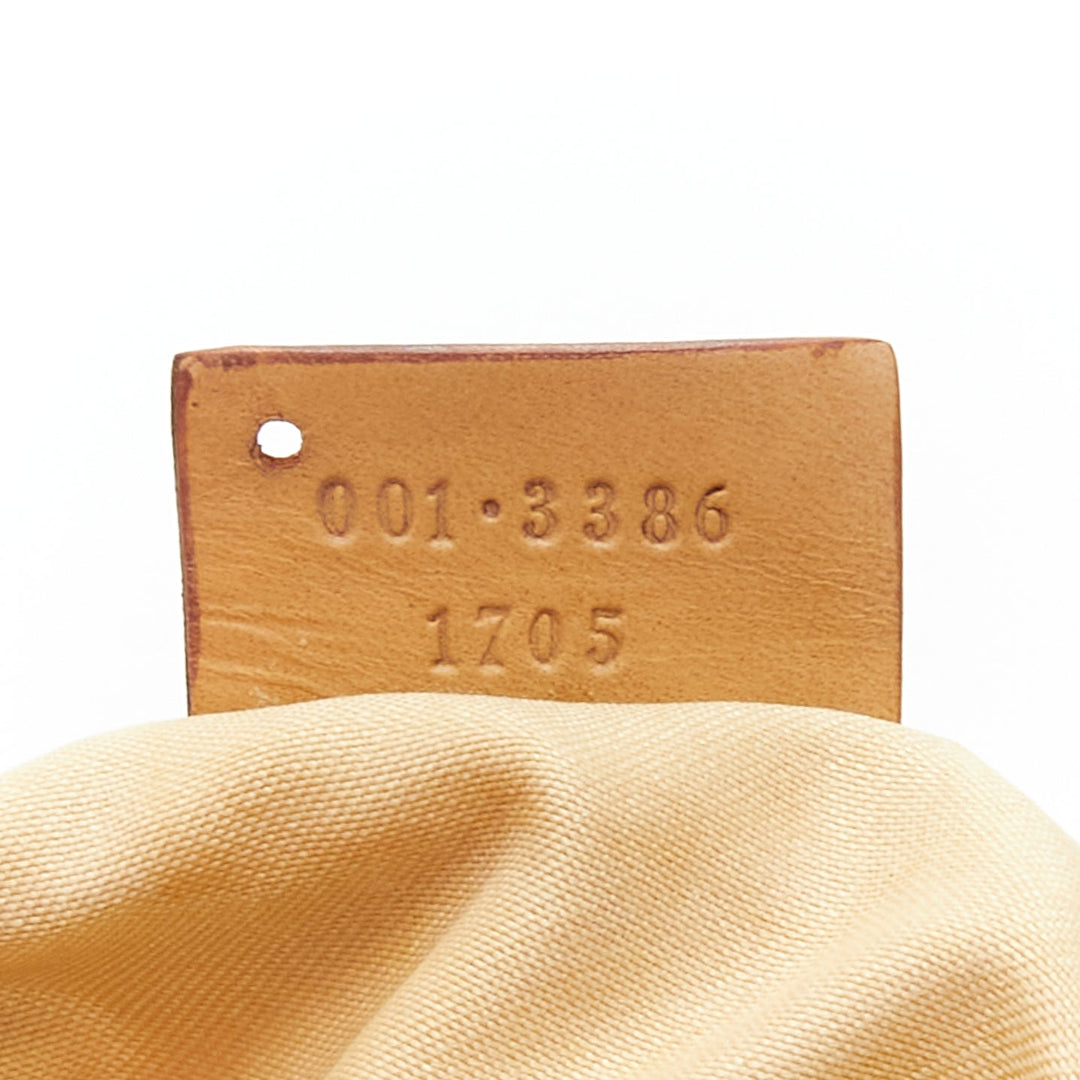 GUCCI Vintage yellow GG monogram canvas small hobo shoulder bag