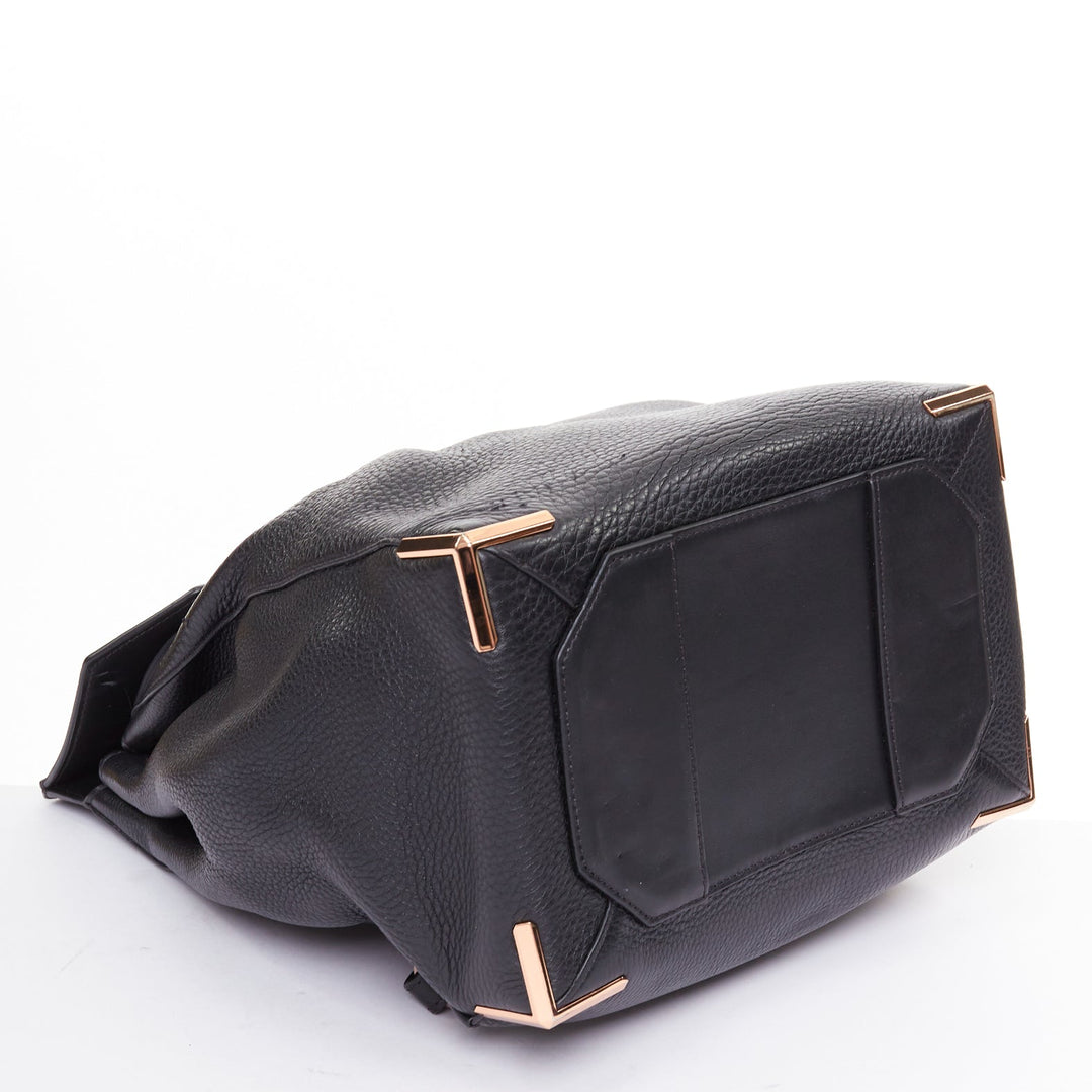 ALEXANDER WANG Prisma Skeletal black rose gold pebbled leather backpack