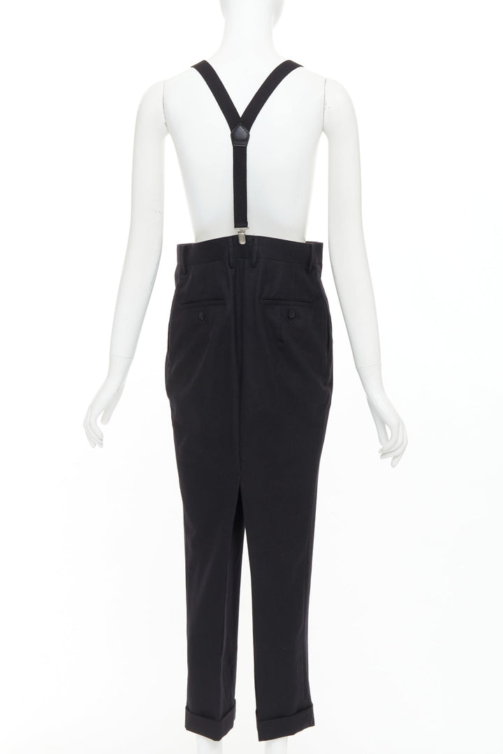 JUNYA WATANABE 2012 black wool suspender high waisted harem pants M
