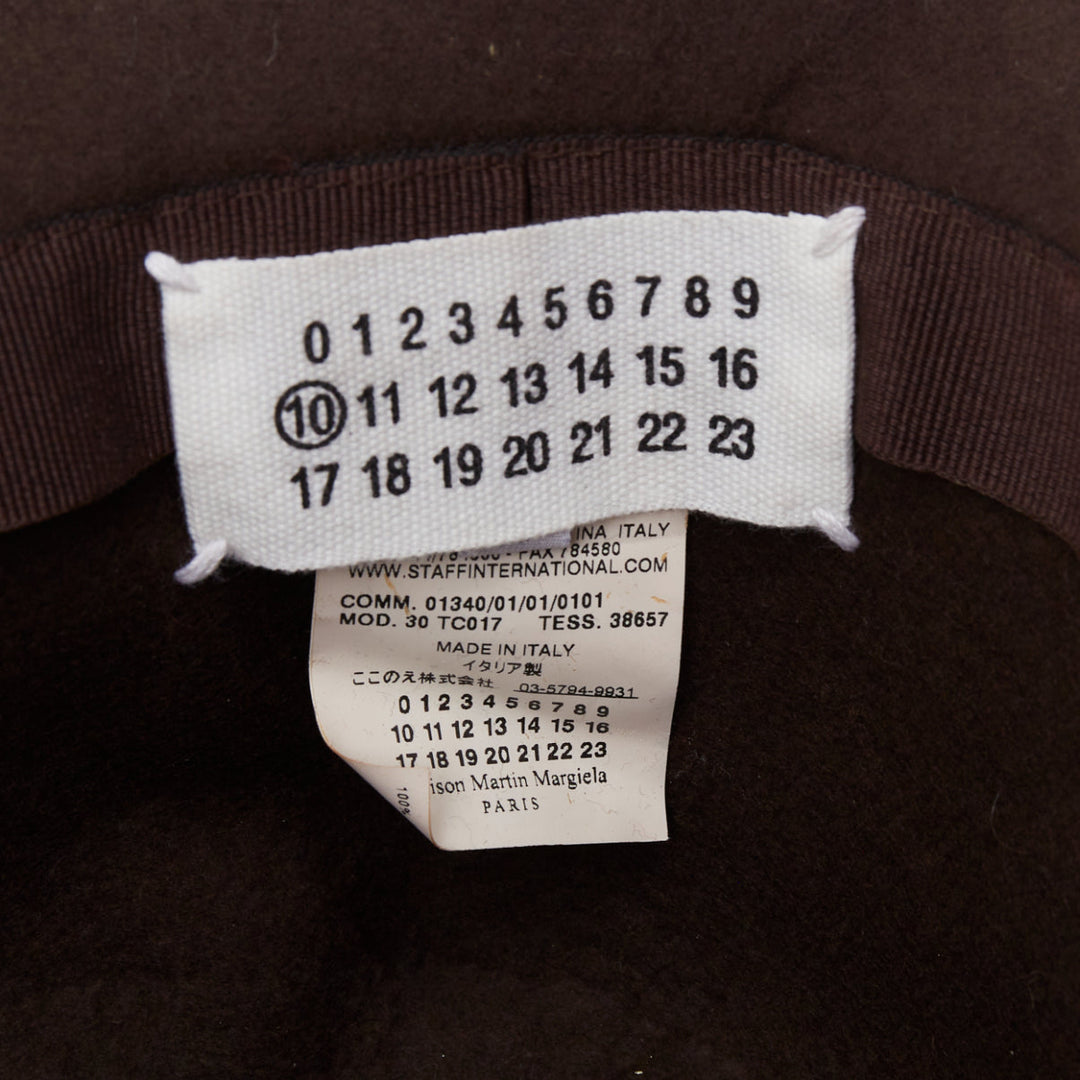 MAISON MARGIELA Line 10 brown wool felt wide brim casual floppy hat L