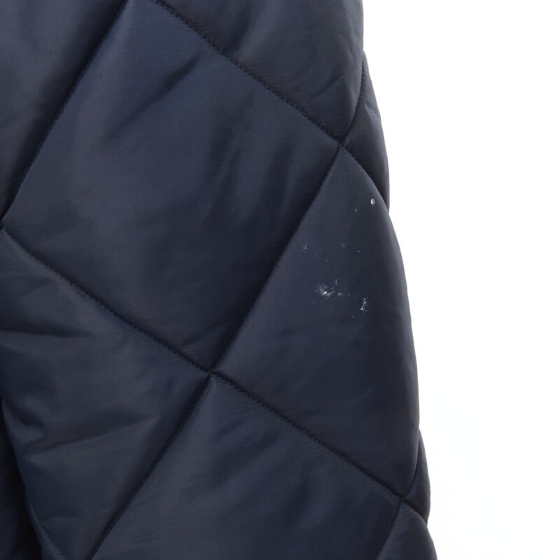 45RPM navy blue polyester padded diamond quilted nylon coat XL