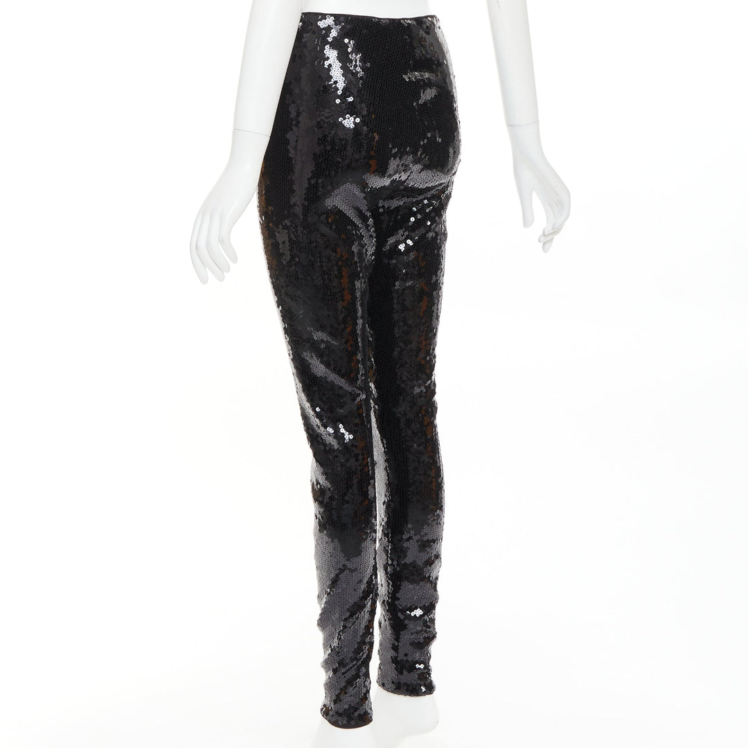 ALEXANDRE VAUTHIER COUTURE SS2025 Runway black sequin stretch legging pants