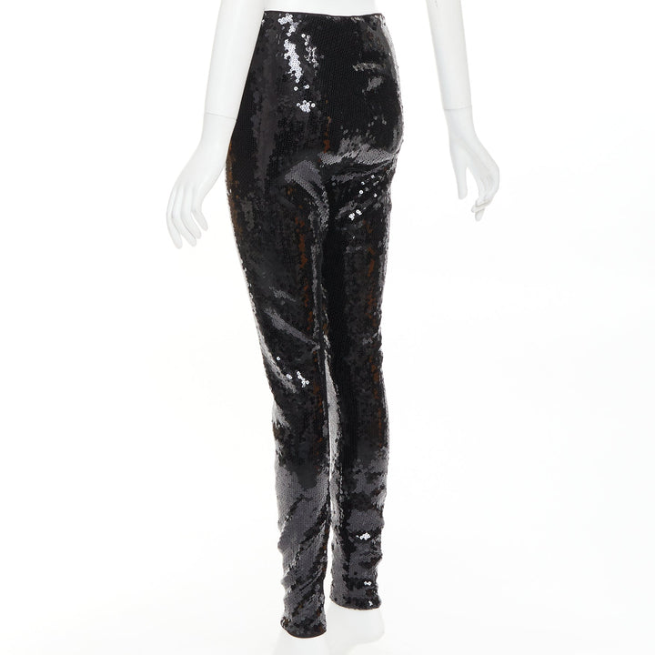ALEXANDRE VAUTHIER COUTURE SS2025 Runway black sequin stretch legging pants