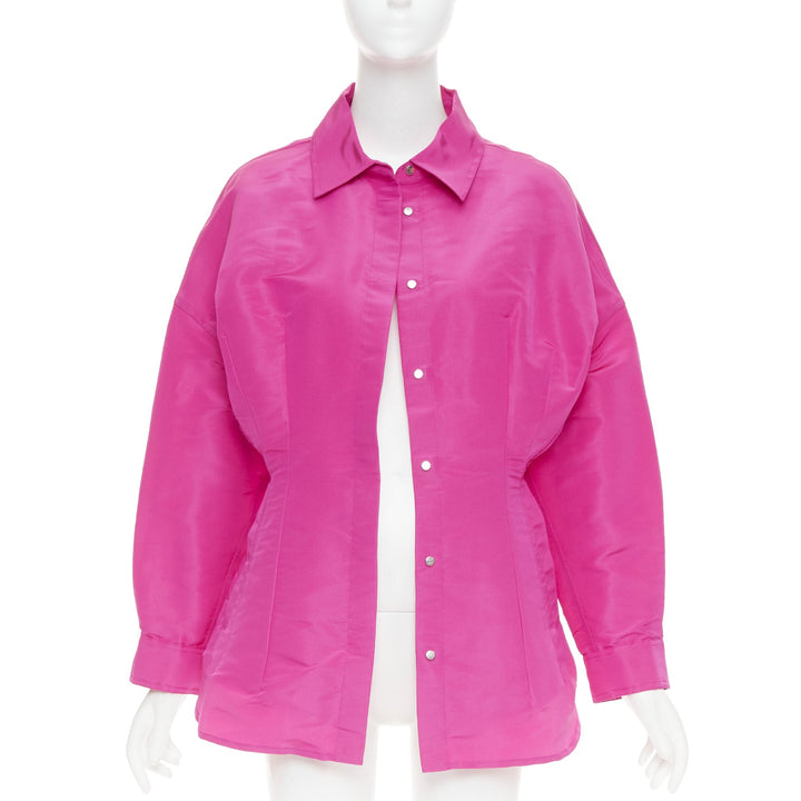 VALENTINO Pier Paolo Piccioili 2022 silk moire PP Pink silk shirt dress IT38 XS