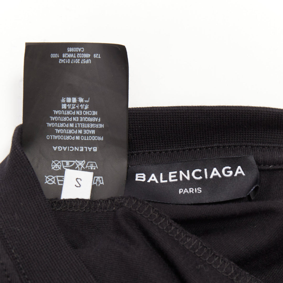 BALENCIAGA Demna 2017 black Polical Campaign logo crew neck oversized tshirt S