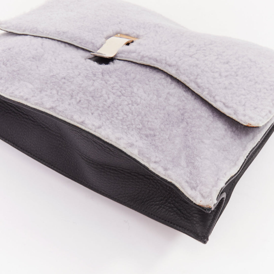 PROENZA SCHOULER 2013 Runway Lunch lilac purple shearling envelop clutch bag