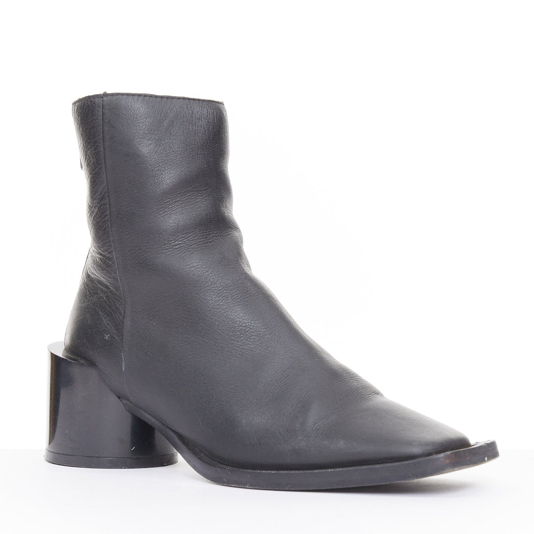 MM6 MAISON MARGIELA 2021 Anatomic black leather square toe ankle boots EU36 US6