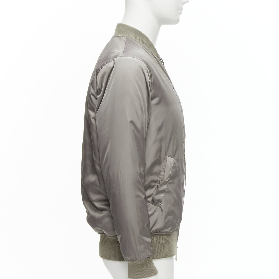 KITH grey nylon two way zipper arm pocket classic MA1 bomber jacket M