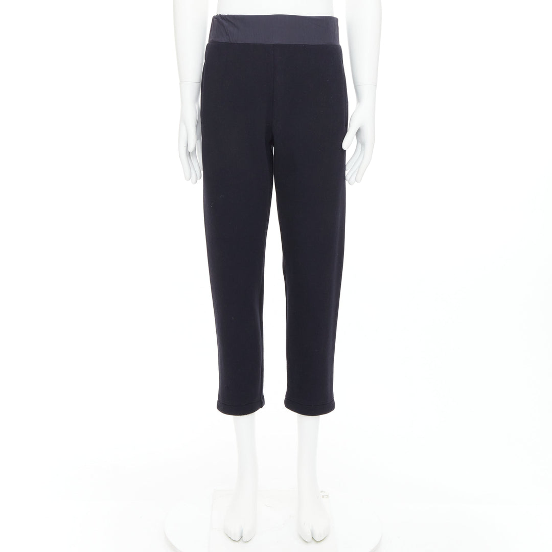 BOTTEGA VENETA navy cotton blend contrast waist bant jogger sweat pants IT44 XS