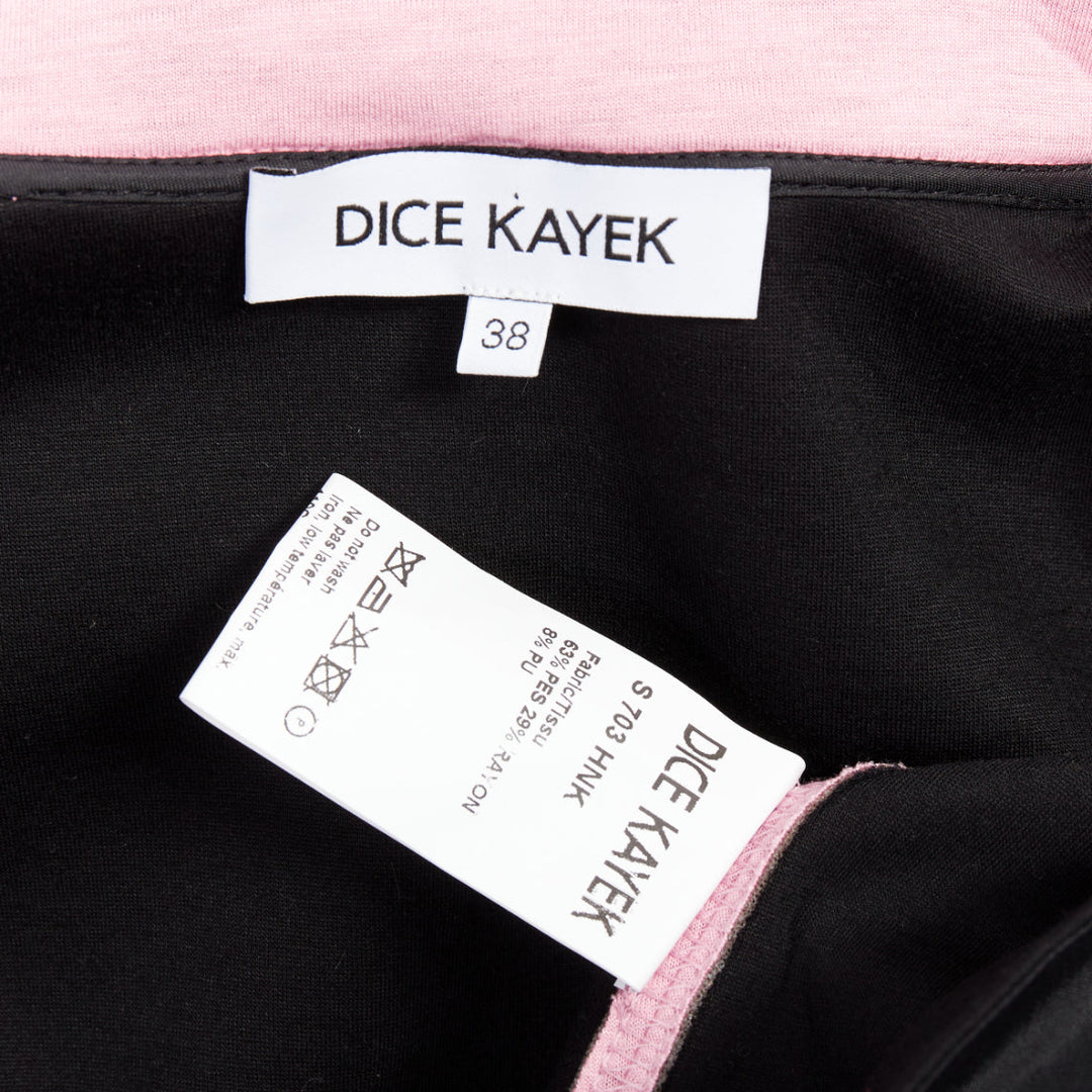 DICE KAYEK pink neoprene beaded star applique ribbon drawstring hoodie IT38 XS