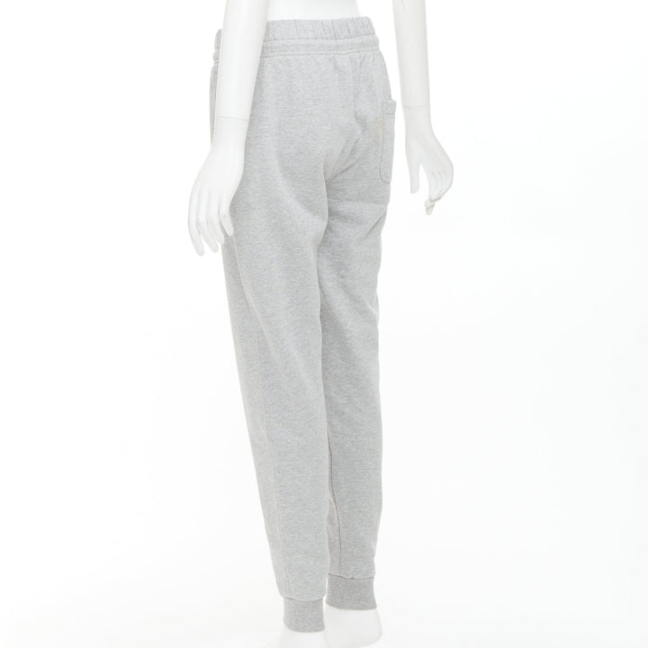 MAISON KITSUNE grey cotton fox badge tapered jogger sweat pants XS