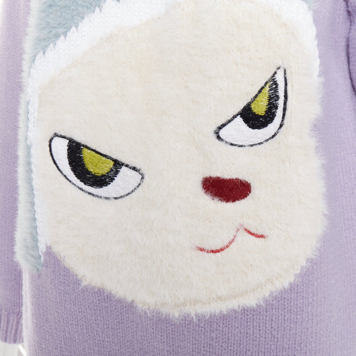 STELLA MCCARTNEY Yoshitomo Nara 2022 lilac Mission Sheep Intarsia wool sweater M