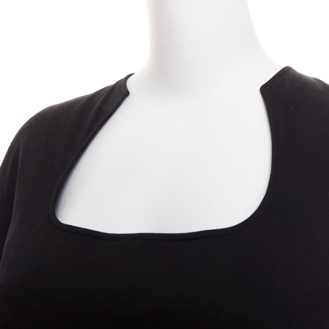 ALEXANDER MCQUEEN 2013 black cotton scoop neck short sleeve mini dress IT40 S