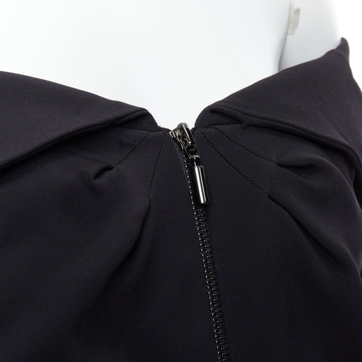MATICEVSKI 2019 Radium silk blend lined off shoulder fit flare dress AUS8 S