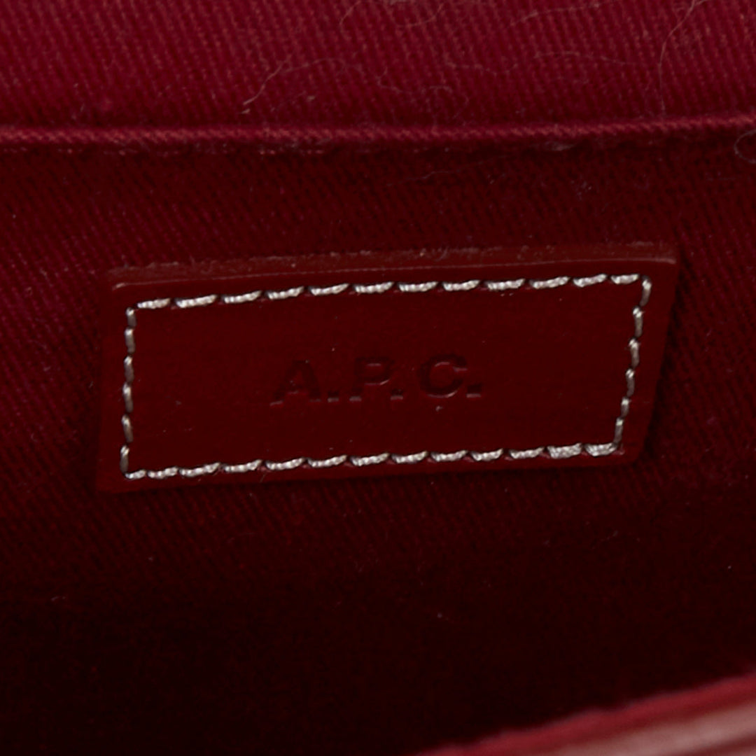 A.P.C. Eloise burgundy smooth leather saddle crossbody shoulder bag