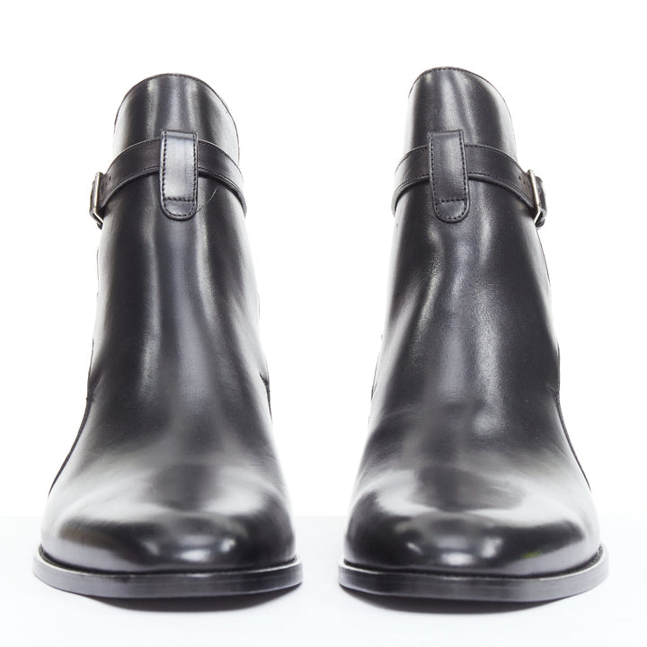 SAINT LAURENT Wyatt 30 black smooth leather jodhpur boots EU42