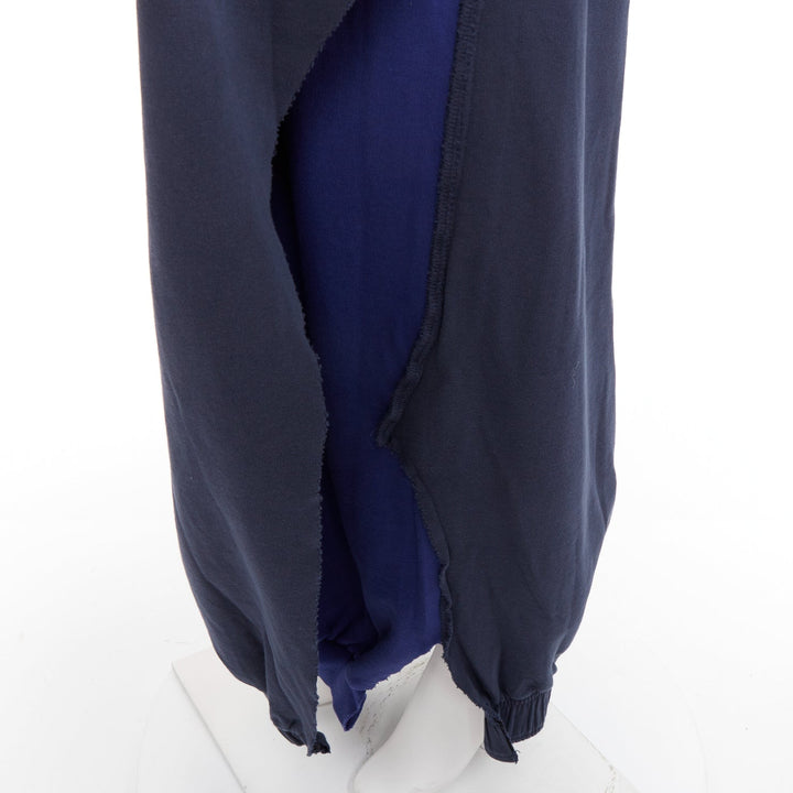 VETEMENTS 2019 Demna bicolor blue washed cotton deconstructed wrap skirt XS