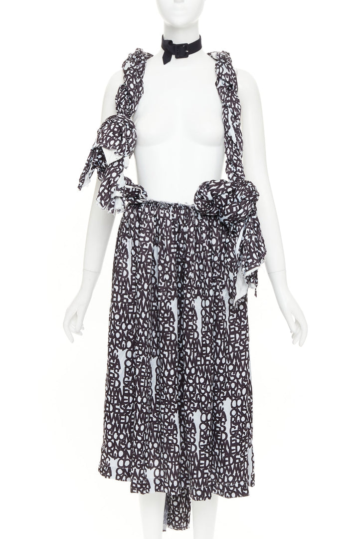 COMME DES GARCONS 2018 multidimensional graffiti knotted rope pinafore skirt S