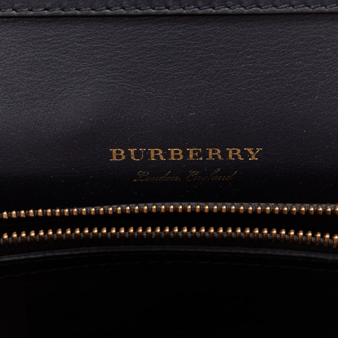 BURBERRY 2017 Runway DK88 black antique gold logo push locket flap crossbody bag