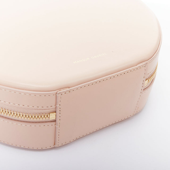 MANSUR GAVRIEL Circle light pink leather gold logo crossbody bag