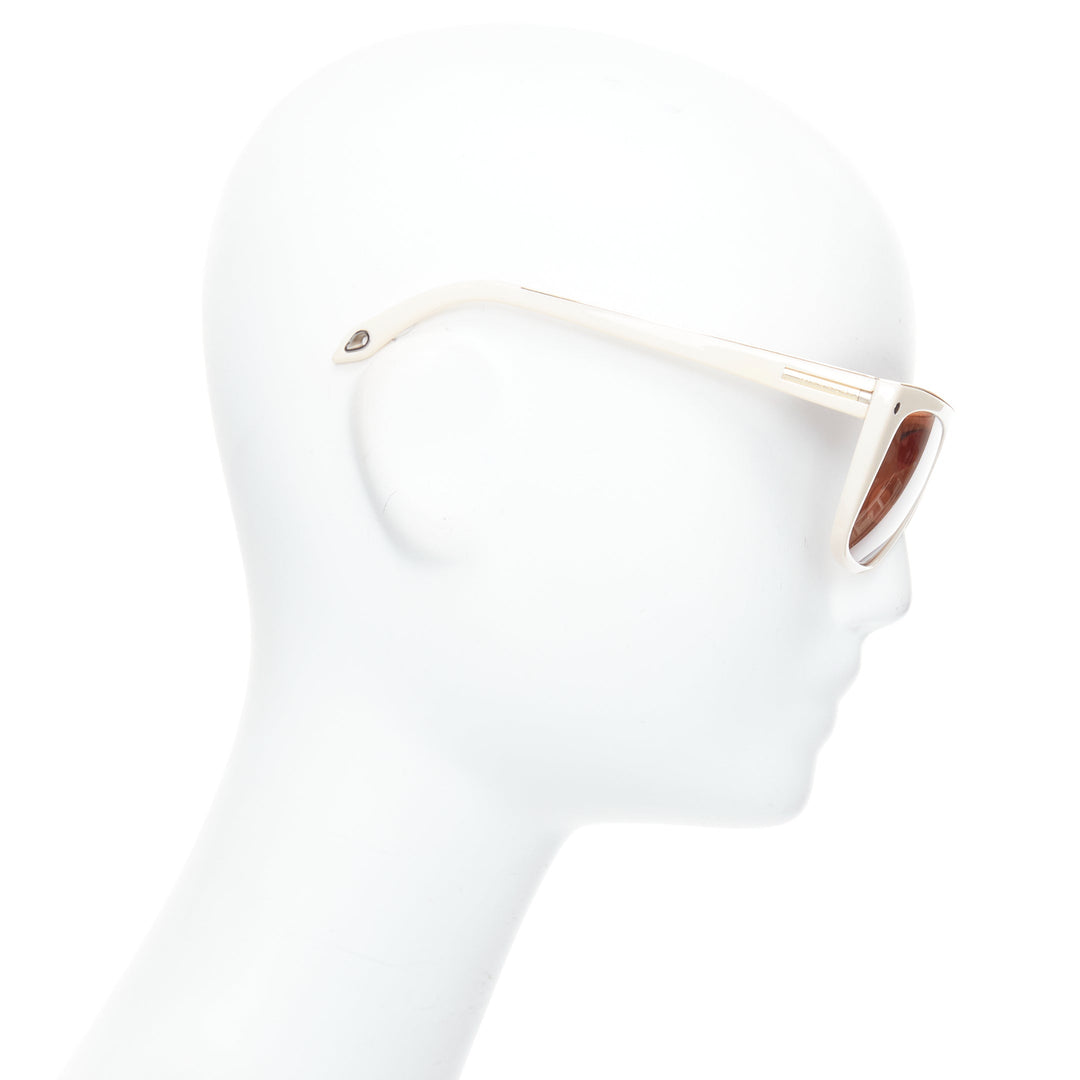 GIVENCHY SGV883 cream acetate gold top logo sunglasses