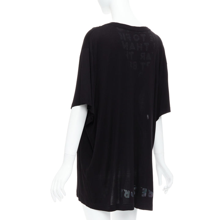 MARTIN MARGIELA MM6 AIDS silver holographic black tunic tshirt top