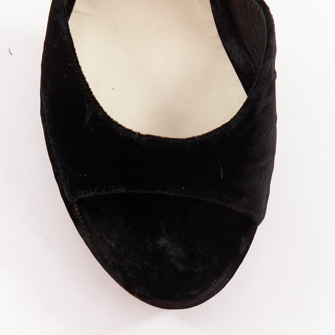 CHANEL 2010 Runway Corinthian Column architectural heel black sandals EU37.5