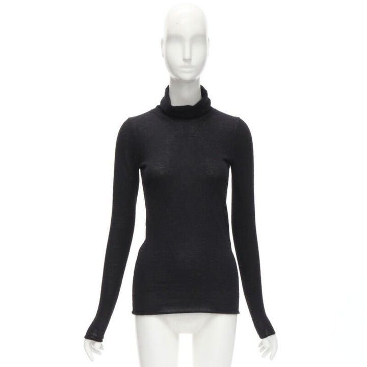CLUB MONACO 100% Italian cashmere black turtleneck long sleeves sweater S