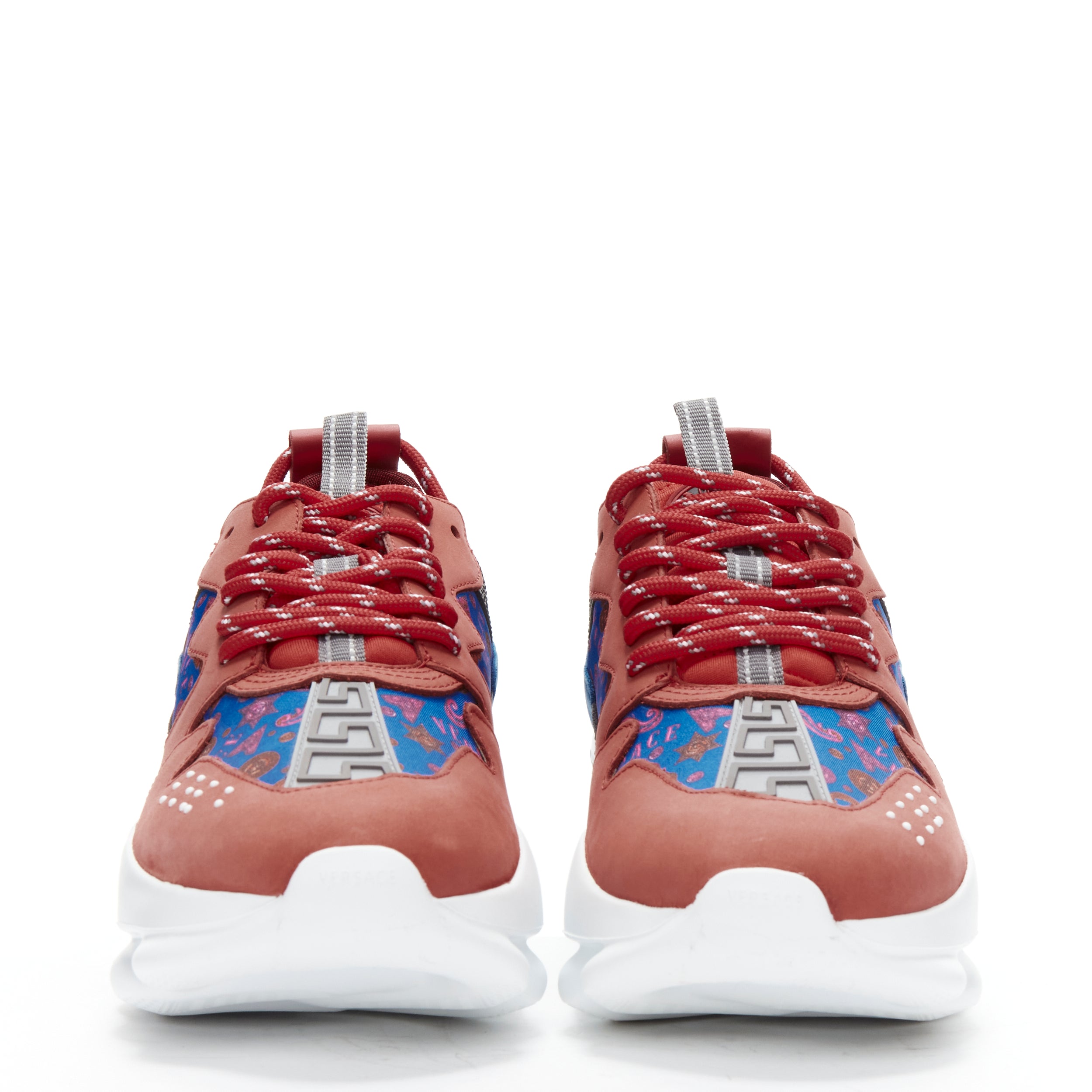 ヴェルサーチ VERSACE シルク レッド 総柄 シック ハイブランド 紺 絹 Versace by Donatella Versace - Red Women Casual Shoes | JHROP