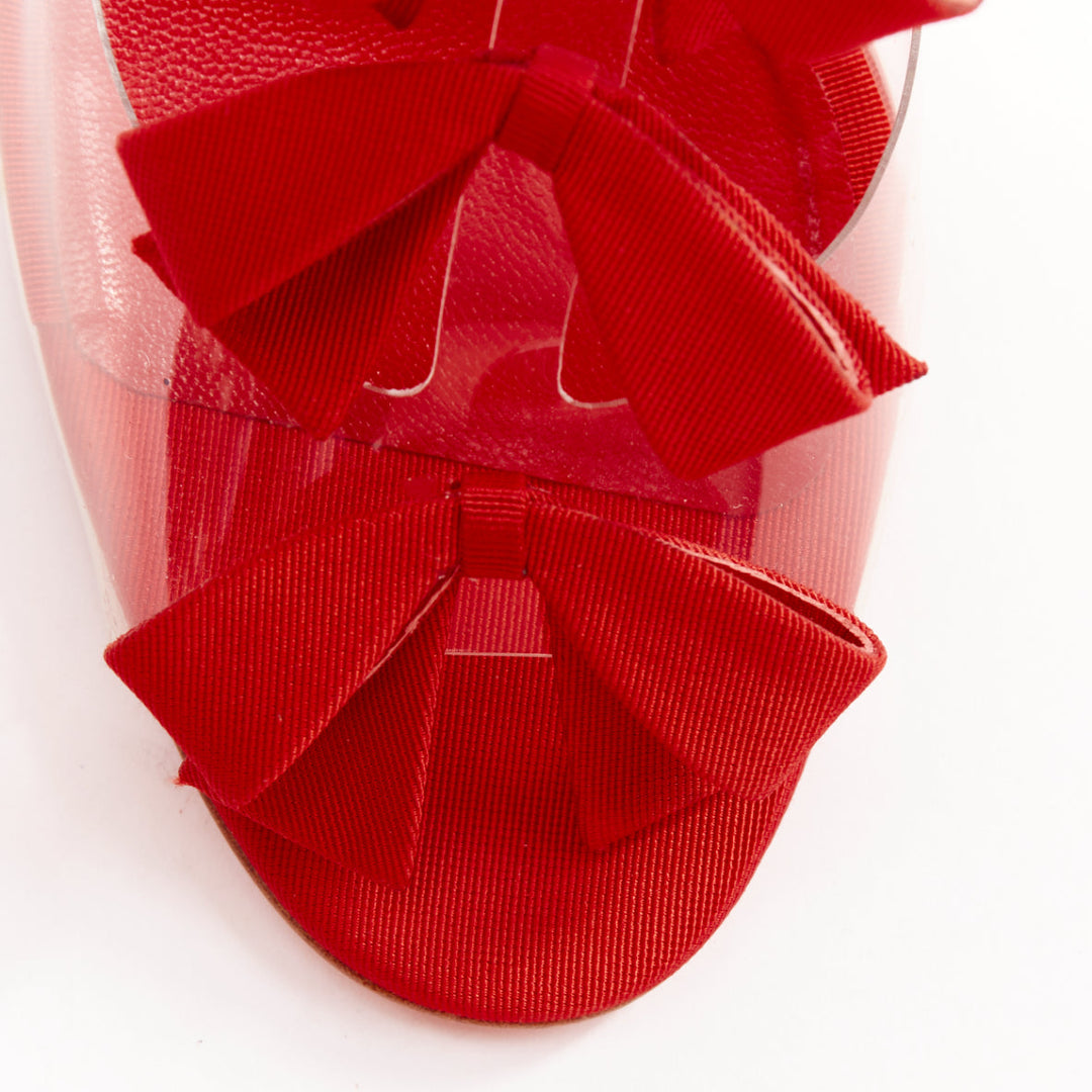 CHRISTIAN LOUBOUTIN 20th Anniversary Bow Bow 100 PVC red grosgrain heels EU38.5