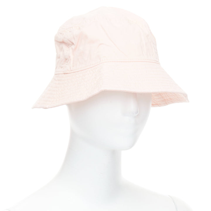 ACNE STUDIOS Pansy Face pink cotton orange smiley bucket hat 59cm