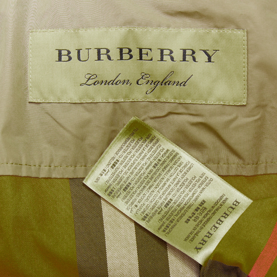 BURBERRY Amberford beige nylon tafetta House Check hooded trench coat IT38 XS