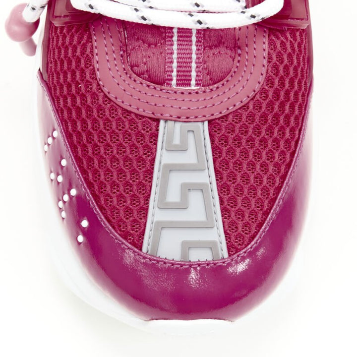 VERSACE Chain Reaction fuschia pink white chunky sneaker EU38 US8