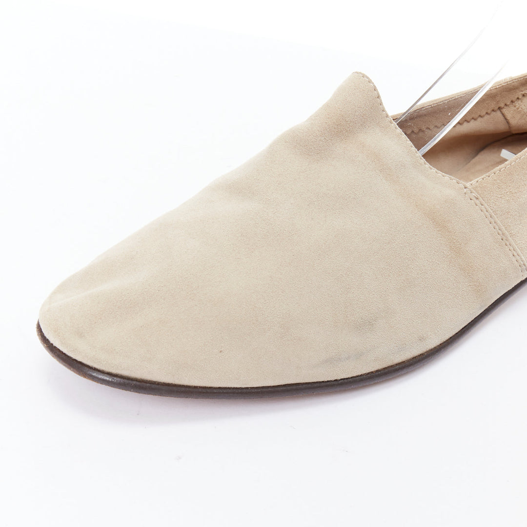 MR HARE khaki soft suede leather slip on shoes US8 EU42