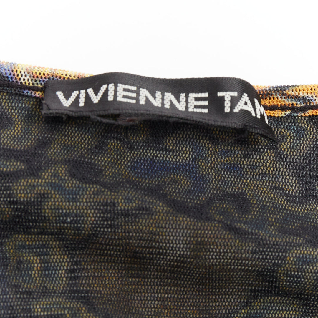 VIVIENNE TAM purple Dynasty chinoiserie dragon birds print long sleeve top