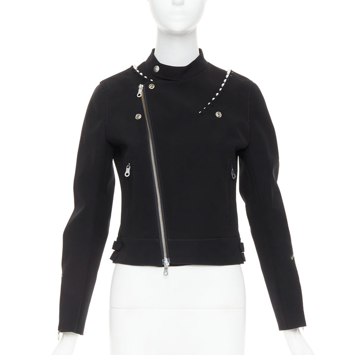 NOIR KEI NINOMIYA 2015 matte black beaded pearl biker jacket S