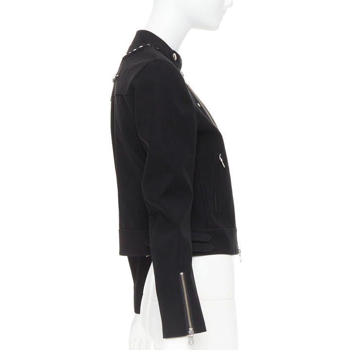 NOIR KEI NINOMIYA 2015 matte black beaded pearl biker jacket S