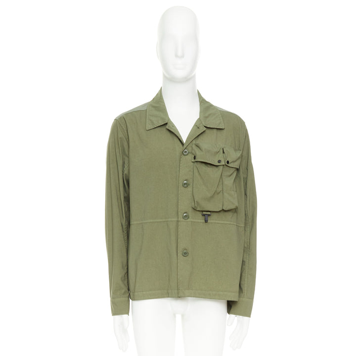 CP COMPANY 101A Taylon P olive green garment dye pocketed overshirt jacket L