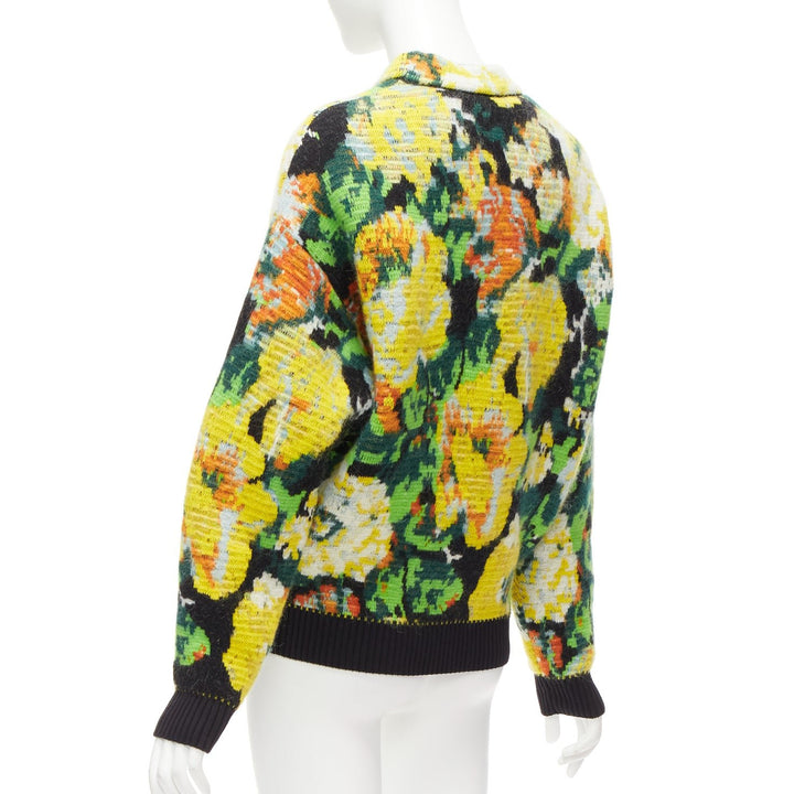 LOUIS VUITTON David Sims 2022 Runway floral jacquard portrait sweater XS