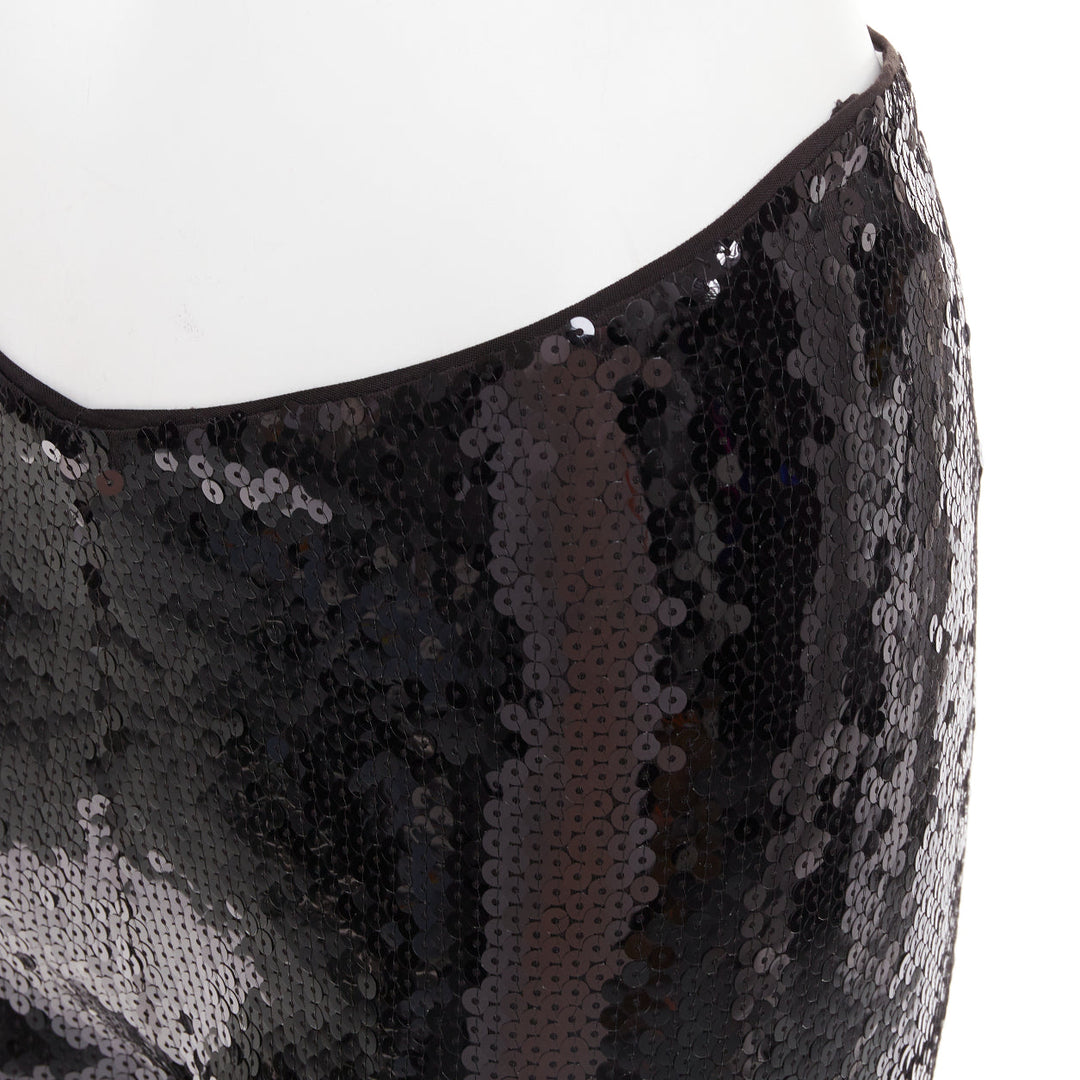 ALEXANDRE VAUTHIER COUTURE SS2025 Runway black sequin stretch legging pants