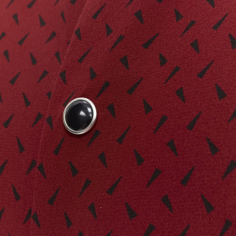 SAINT LAURENT 2018 100% silk red black print western casual shirt EU40 L